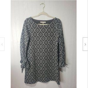 Loft Jacquard 3/4 Sleeve Sweater Dress